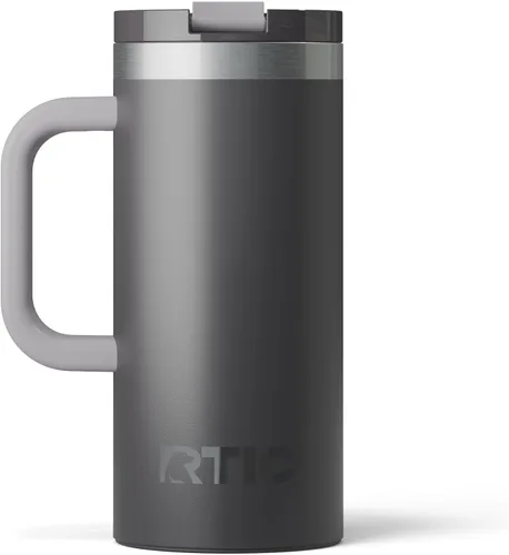 Miniatura 35 de RTIC - Taza de viaje para viajes de 16oz con tapa y asa, forrada en cerámica, aislada, de acero inoxidable, metálica, de doble pared con aislamiento