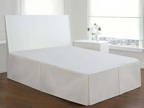 Miniatura 3 de sheetsnthings Falda de cama sin arrugas de 650 hilos (individual XL, blanco sólido) mezcla de algodón de 650 hilos