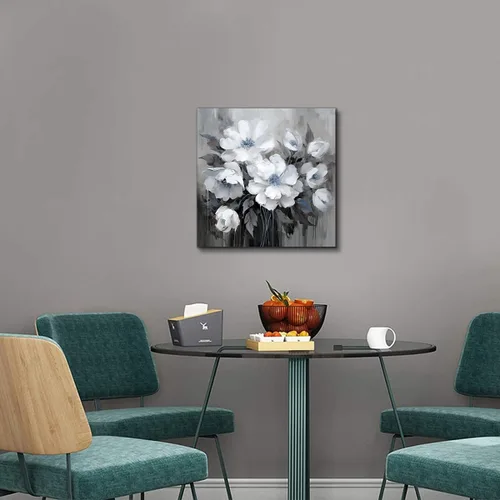 Miniatura 4 de Lienzo decorativo para pared, decoración de pared de baño, paisaje para sala de estar, dormitorio, oficina, decoración de pared de flores azules