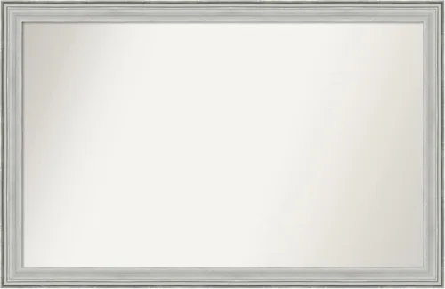 Miniatura 362 de Amanti Art Espejo de baño plateado para sobre fregadero, 25 x 25 pulgadas, espejo de tocador cuadrado estrecho de níquel cepillado, marco de madera