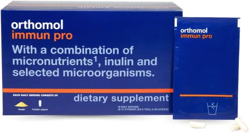 Orthomol Immun Pro, apoyo inmunológico, suplemento probiótico para la salud intestinal, fibra prebiótica de inulina, suministro para 30 días,