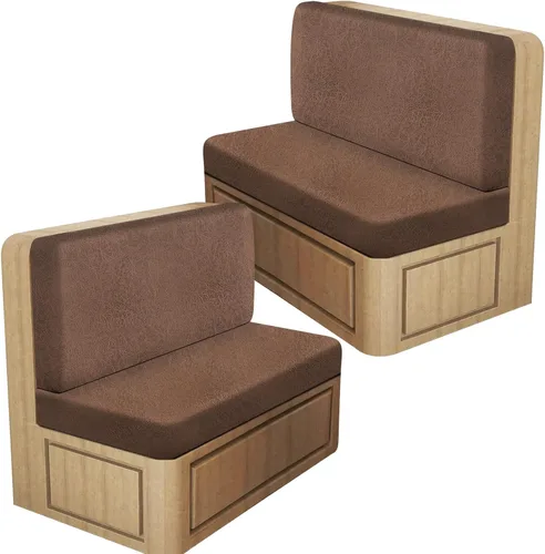 Miniatura 17 de ANARACHON Fundas de cojín elásticas con aspecto de cuero para caravana, fundas de cojín para asiento de cabina de caravana