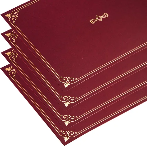 Miniatura 7 de Paquete de 25 portacreditados, 25 tapas de certificados para papel de tamaño carta, 8.5 x 11 pulgadas, carpetas de certificados, color rojo, 9 x