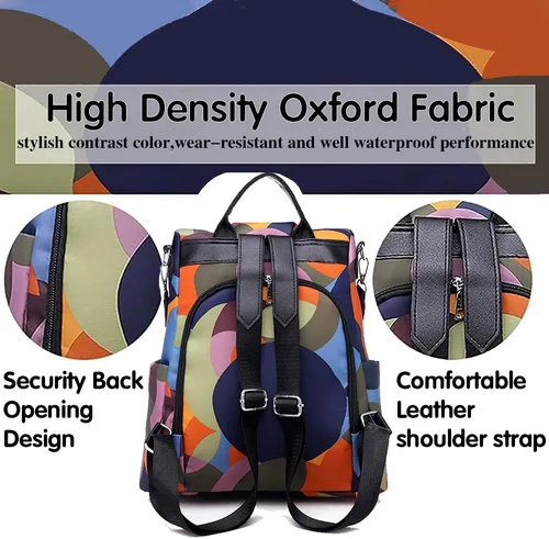 Miniatura 5 de Mochila para mujer, impermeable, antirrobo, bolsa de viaje, estiloA , L, Mochila