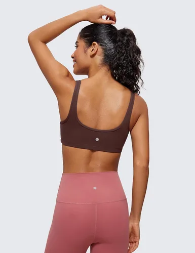 Miniatura 28 de CRZ YOGA Butterluxe - Mini brasier para mujer, cuello redondo, de bajo impacto, inalámbrico, deportivo, yoga, acolchado, para entrenamiento