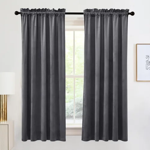 Miniatura 50 de RYB HOME Cortinas de terciopelo verde oliva de 72 pulgadas de largo, cortinas opacas con aislamiento térmico, tratamiento de ventana, decoración