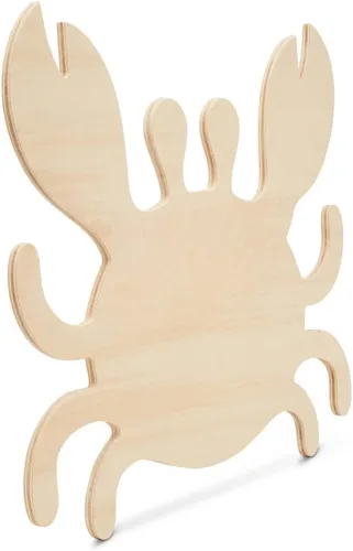 Miniatura 2 de Recorte de cangrejo de madera sin terminar, 12 pulgadas, 1 pieza de formas de madera para manualidades y decoración de verano, playa y verano