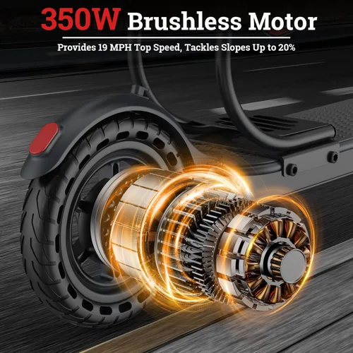 Miniatura 8 de Qlaway 350W Electric Scooter for Adults, Speed Up to 19Mph, Max 15-22 Miles Range, Commuting Scooters with APP Control and Dual Brakes System