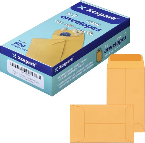 Miniatura 11 de Xxcxpark 500 sobres para monedas #1, sobres de papel kraft blanco de 2-1/4 x 3-1/2 pulgadas, sobres clásicos de papel kraft para piezas pequeñas