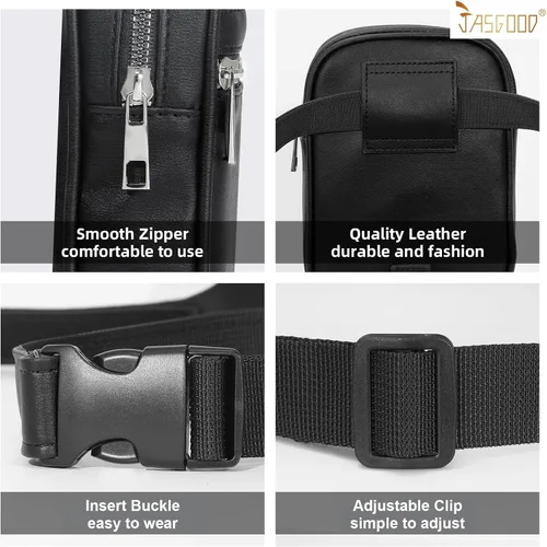 Miniatura 6 de JASGOOD Riñonera de moda para mujer, arnés de muslo, bolsa de pierna caída, Negro (G-Black), Moda