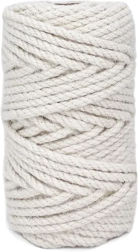 Leecogo Cuerda de yute de 4.5 mm 30 metros de cuerda natural para manualidades, macramé, bricolaje, postes para gatos, reparación y recuperación,