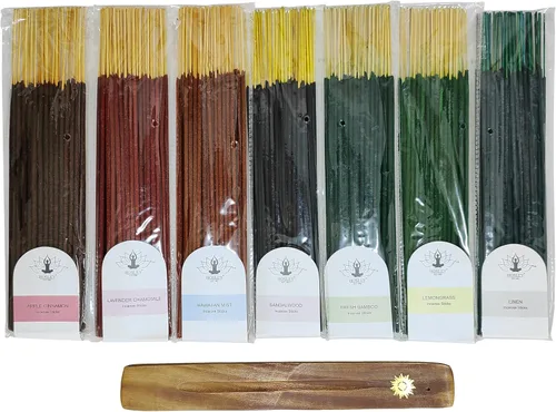 Miniatura 10 de Hosley Aromaterapia Paquete de 480 varillas de incienso lavanda, eucalipto, menta, sándalo, guisante dulce, jazmín, niebla tropical, manzana