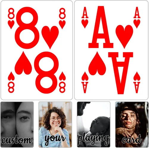 Miniatura 6 de Naipes personalizados de la élite de baja visión, naipes de impresión grande personalizados, fondo rojo y negro hace que sea fácil leer cartas