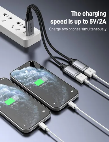 Miniatura 5 de Divisor USB 3.0 de 1 en 2 salidas, cable USB divisor Y, cable USB macho a 2 hembras para PC, tableta, portátil, MacBook, teclado, PS4, PS5, mouse