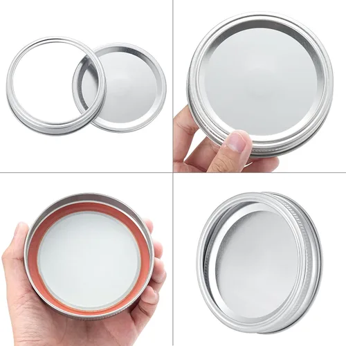 Miniatura 6 de Tapas para conservas Ball Kerr con anillos - Tapas y anillos divididos, material de grado alimenticio, 100% ajuste y hermético para frascos de boca