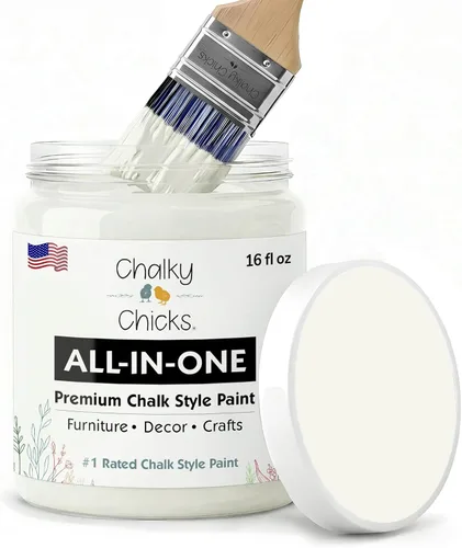 Miniatura 90 de Chalky Chicks - Pintura mate a la tiza, no requiere lijado, 4 onzas líquidas, color gris oscuro (Gun Metal Gray), para muebles, pintura sin Gris