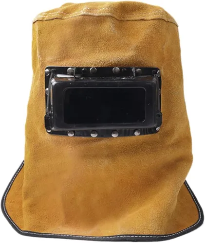 Cómodo casco de soldadura de cuero, soldador de molienda de equipo protector de trabajo sombrero de soldadura llama resistente al calor anti-polvo