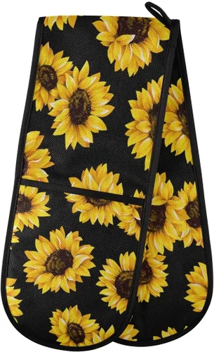 Miniatura 27 de ZZXXB Spring Bird - Guantes de cocina dobles con diseño floral de mariposa, resistentes al calor, antideslizantes, extra largos de 7 x 35 pulgadas
