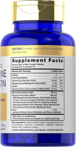 Miniatura 2 de Carlyle Glucosamina Condroitina MSM 250 Mini Tabletas Fórmula avanzada con cúrcuma Sin OMG, sin gluten