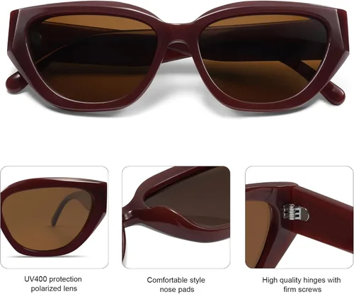 Miniatura 8 de SOJOS Gafas de sol polarizadas de ojo de gato lindo de moda para mujer Cateye SJ2237