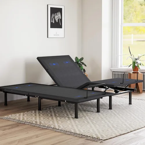 Miniatura 15 de EGOHOME Marco de cama ajustable individual XL con control remoto inalámbrico, base de cama eléctrica ajustable independiente con inclinación