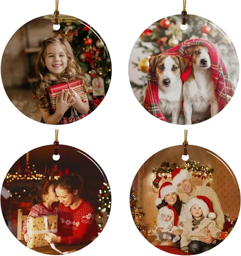 Miniatura 14 de Adornos de Navidad personalizados, adorno con foto personalizada, nuestro primer árbol de Navidad colgante 2024, decoración regalo para Navidad