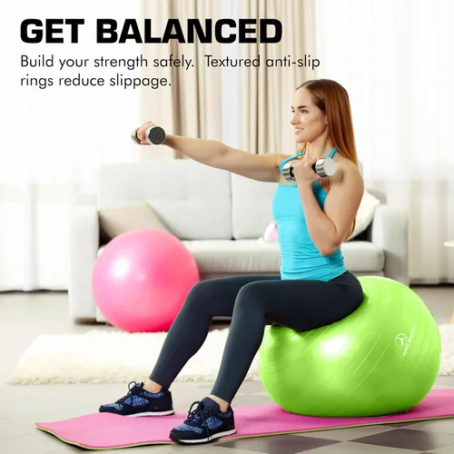 Miniatura 2 de ProBody Pilates Pelota de yoga - Pelota de ejercicios de colores frescos para estabilidad, embarazo, entrenamiento, terapia física y parto, silla