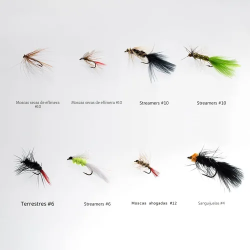 Miniatura 3 de BASSDASH Kit de pesca con mosca surtida, paquete de 64 piezas, incluye moscas secas y húmedas, ninfas, serpentinas, terrestres, sanguijuelas y más