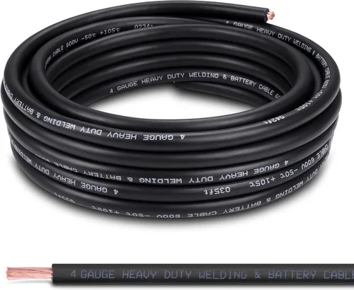 Miniatura 25 de Cable de Batería Calibre 2/0, 10 Pies Rojo + 10 Pies Negro 2/0 AWG Cable de Alambre de Soldadura de Cobre Puro, para Automotriz, Batería, Solar