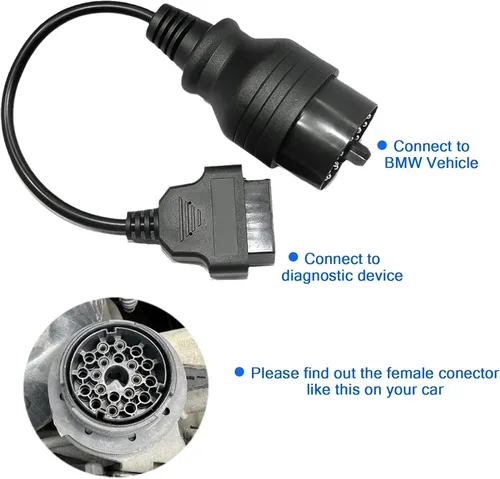 Miniatura 3 de Adaptador OBD1 a OBD2 para BMW de 20 pines, compatible con vehículos BMW E31 E32 E34 E36 E39 E38 E53 X 5 Z3, cable de diagnóstico de 20 pines