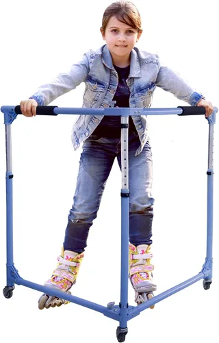 GanFindX Patinador plegable para niños, patinaje sobre ruedas, entrenador de patinaje para niños pequeños, altura ajustable, caminante de Verde
