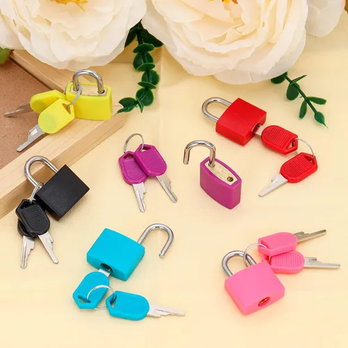 Miniatura 4 de 10 cerraduras de maleta con llaves, cerraduras de equipaje pequeñas con llaves, mini candado con llave para cajas, taquillas, bolsas de viaje
