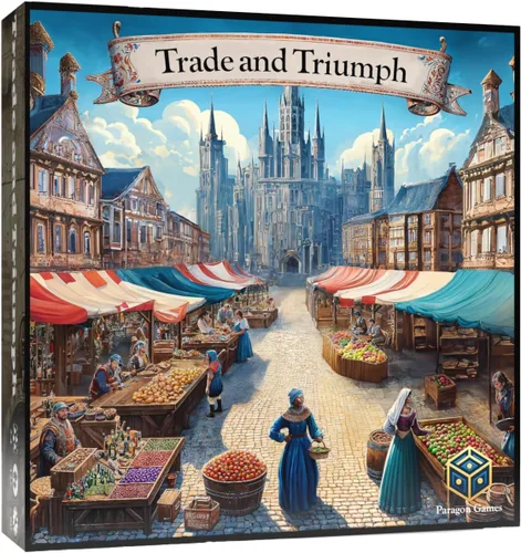 Juego de mesa Trade and Triumph – Juego de estrategia de comercio medieval y gestión de recursos | para adultos y familiares | a partir de 13 años,