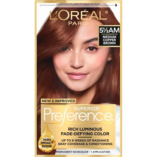Miniatura 67 de L'Oreal Paris Superior Preference - Tinte permanente luminoso que desafía la decoloración, tinte para el cabello hasta 9 semanas de resplandor, 5C