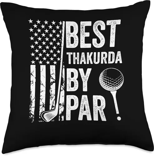 Miniatura 4 de Best Dad By Par Golfing Apparel by AlphaONE Best Thakurda by Par USA Flag Father's Day Golfing Dad Throw Pillow, 16x16, Multicolor