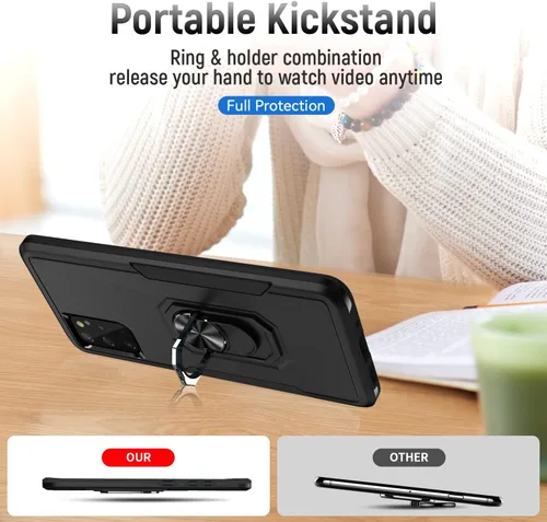 Miniatura 3 de Funda para Samsung Galaxy S20 Plus con soporte, anillo magnético de armadura, resistente funda protectora de grado militar a prueba de golpes