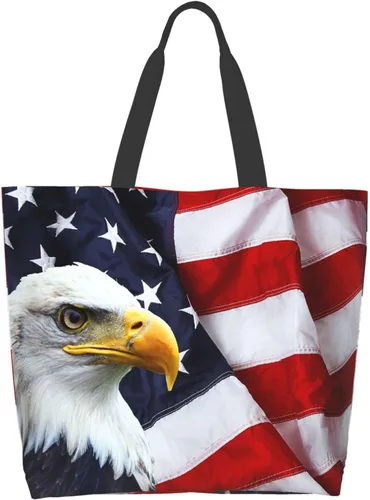 Miniatura 40 de Famame Canvas Tote Bag Large Women Casual Shoulder Bag Handbag Reusable Multipurpose Shopping Grocery Bag