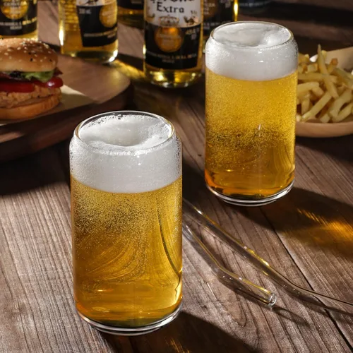 Miniatura 3 de NETANY Juego de 8 piezas: vasos para beber con popote de vidrio, vasos de vidrio de 16 onzas, vasos de cerveza, vasos de café helado, lindo vaso