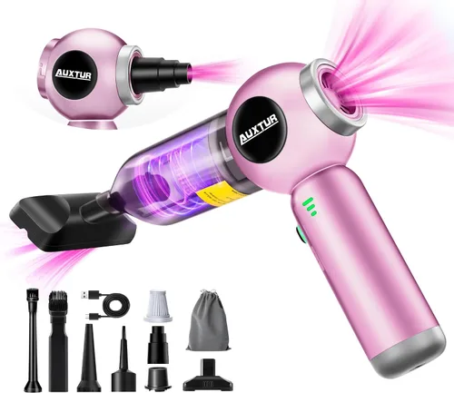 Miniatura 11 de Aspiradora de mano inalámbrica – 17500 PA fuerte succión recargable, 3 velocidades, ajustable, portátil, mini eliminador de polvo para pelo