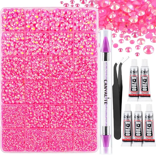 Miniatura 19 de Canvalite 5000 diamantes de imitación de resina para manualidades con pegamento de joyería B7000 de 0.3 fl oz, 1 caja de cristales de diamante