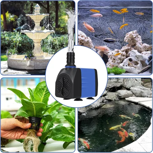 Miniatura 6 de AQUANEAT Bomba de Fuente Pequeña, Bomba de Agua Sumergible de 480 GPH para Tanque de Peces de Acuario, Fuente de Agua Exterior, Hidroponía, Bomba