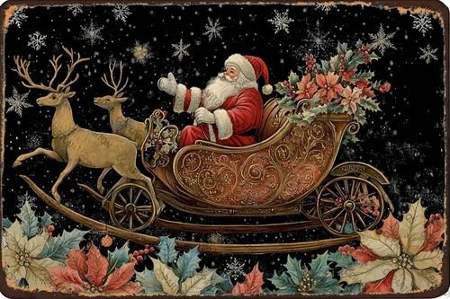 Miniatura 17 de CCPARTON Carteles de Feliz Navidad Graciosos Cartel de Hoja de Estaño para Decoración del Hogar Interior Jardín Patio Exterior Porche 8x12 Pulgadas