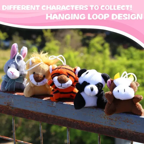 Miniatura 2 de Uzoxlsn Paquete de 38 mini animales de peluche para fiestas para niños, juguete de peluche pequeño a granel para máquina de garras, premios