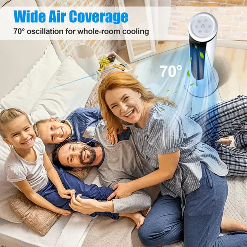 Miniatura 5 de COSTWAY Enfriador de aire evaporativo, enfriador de aire oscilante portátil de 41 pulgadas con control remoto, 3 modos, 3 velocidades, pantalla LED