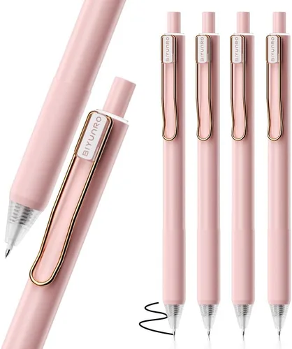 Miniatura 10 de Bolígrafos de gel - Tinta negra 4 piezas 0.5 mm de punta fina, pluma de escritura suave, suministros para oficina, escuela y diario (negro)