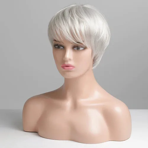 Miniatura 2 de FCHW - Pelucas de pelo corto para mujer, corte Pixie, pelucas brasileñas, corte Pixie para mujer, pelucas cortas con flequillo, peluca en capas