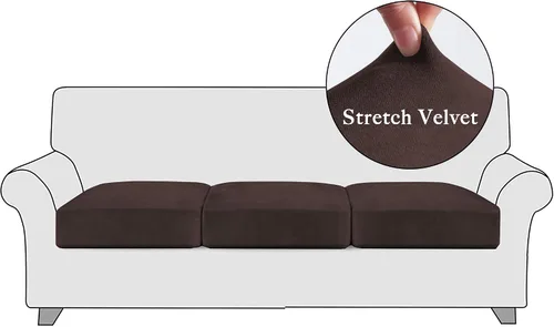 Miniatura 2 de StangH Fundas de cojín para sofá, 3 piezas, terciopelo elástico, protector para sofá, apto para mascotas, fundas de sofá para silla/sofá biplaza