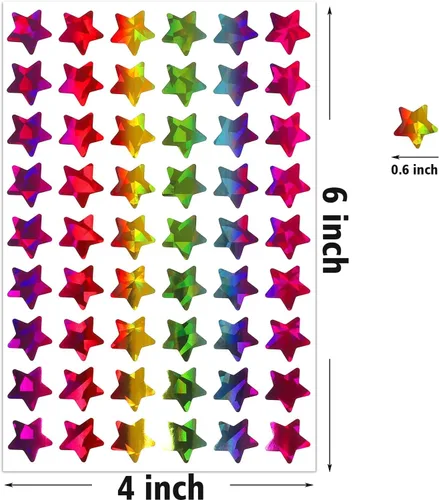 Miniatura 4 de Lrogoe 1620 calcomanías holográficas de estrellas pequeñas de arcoíris para recompensas infantiles, tabla de comportamiento, planificador Multicolor