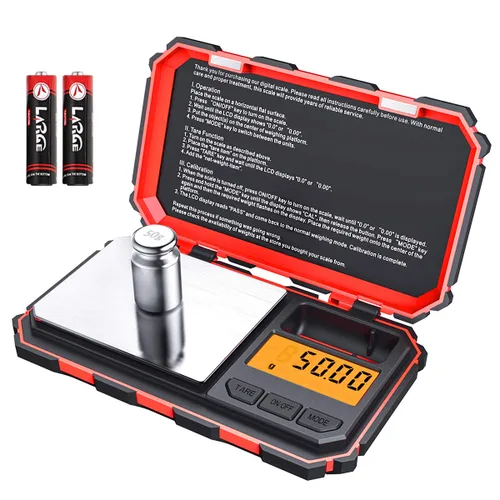 Miniatura 8 de AMIR Báscula digital de bolsillo, escala de gramo 7.05 oz/0.00 oz, 6 unidades de conversión inteligente con función de calibración y tara, pantalla