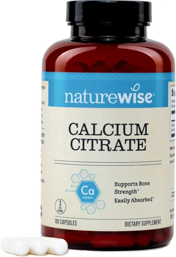 Miniatura 12 de NatureWise Cápsulas de citrato de calcio de 500 mg - Suplemento para la salud ósea - Fácil de digerir y absorber - Vegano, sin OMG, sin gluten - 90